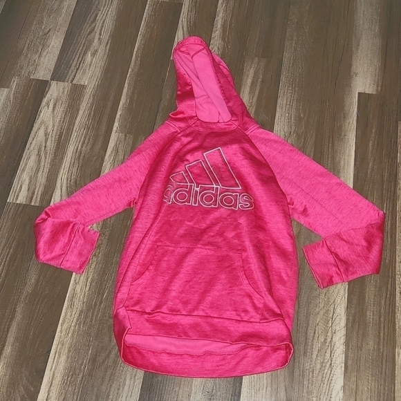 ADIDAS Hot Pink Hoodie with White Adidas Logo Size Large. - Picture 1 of 3
